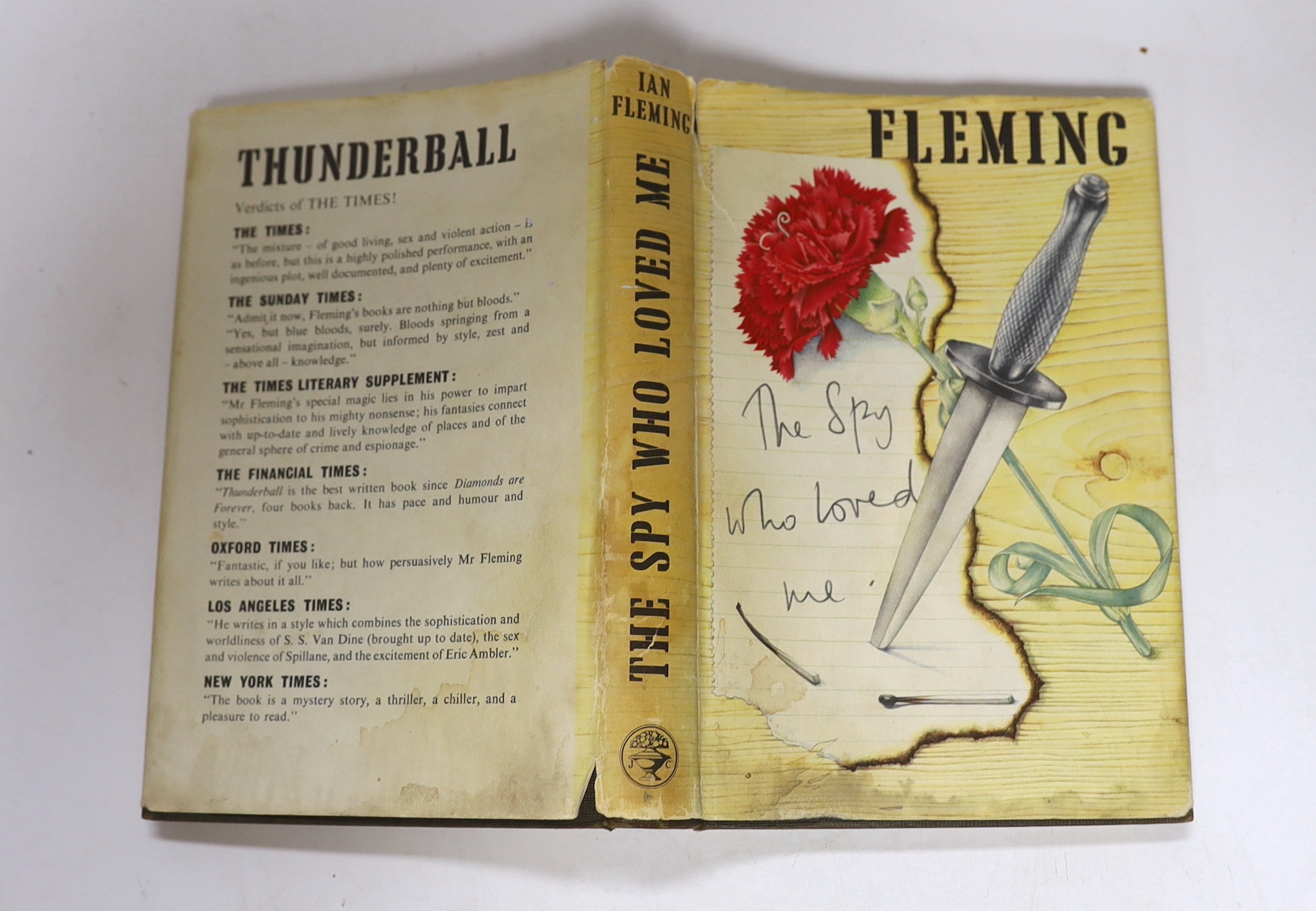 Fleming, Ian and Michael, Vivienne - The Spy Who Loved Me. 1st edition (1st issue). d-page illus., half title; blind and silver pictorial cloth and d/wrapper, red e/ps 1962